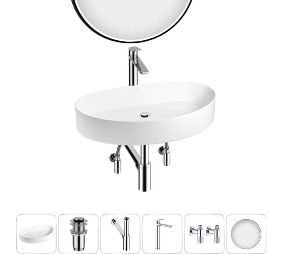 Набор Wellsee 6 в 1 Belle Spa 2.0 накладная раковина 65x40 см 20218461R 1