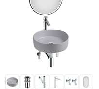 Набор Wellsee 6 в 1 Coax накладная раковина 36x36 см 20218237R