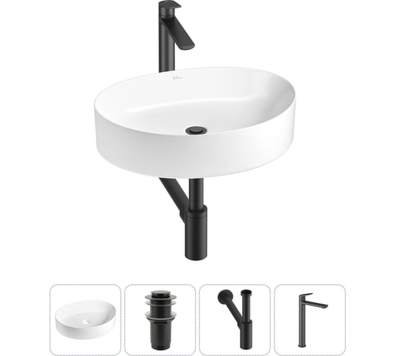 Набор Wellsee 4 в 1 Belle Spa 2.0 накладная раковина 50x38 см 20212586R 1