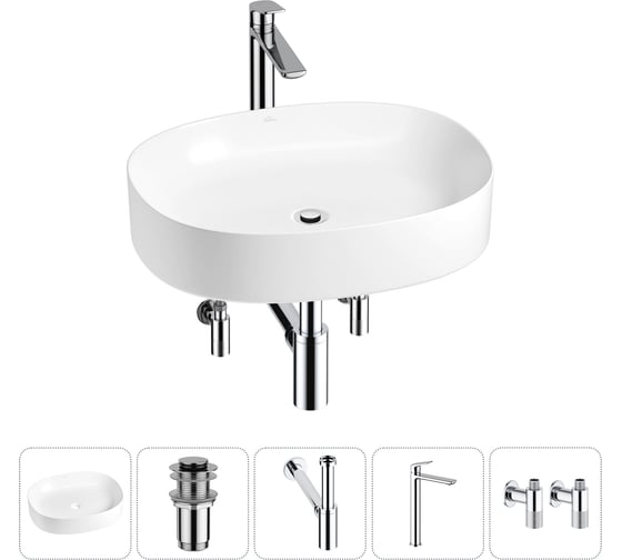 Набор Wellsee 5 в 1 Belle Spa 2.0 накладная раковина 55x45 см 20212561R 1