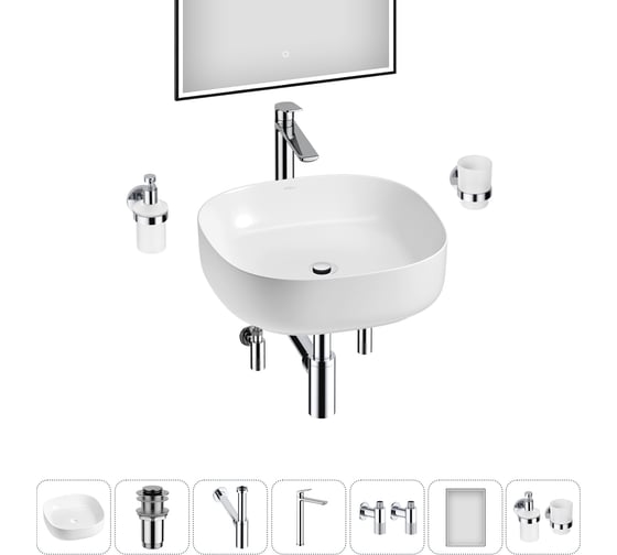 Набор Wellsee 7 в 1 Belle Spa 3.0 накладная раковина 45x45 см 20218507R 1