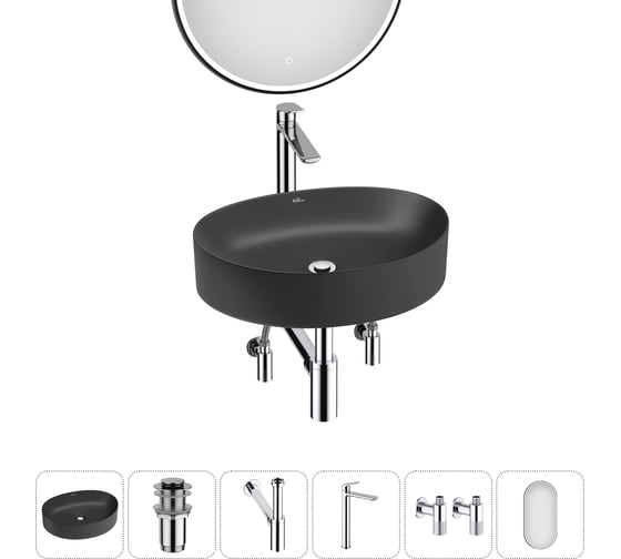 Набор Wellsee 6 в 1 Belle Spa 2.0 накладная раковина 50x38 см 20218455R 1