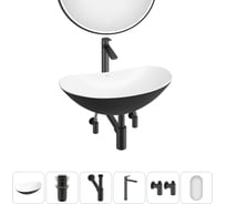 Набор Wellsee 6 в 1 Carefree Dove накладная раковина 43x28 см 20218356R