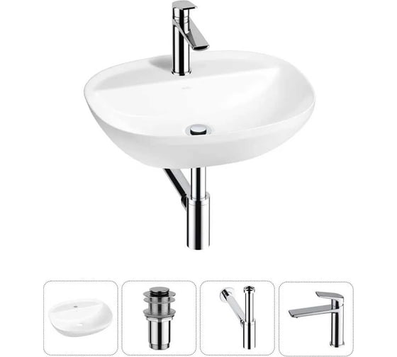 Набор Wellsee 4 в 1 Cute Twin R накладная раковина 50x42 см 20213346R 1