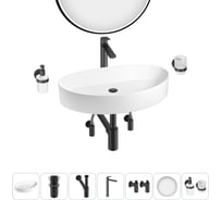 Набор Wellsee 7 в 1 Belle Spa 2.0 накладная раковина 65x40 см 20218466R