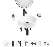 Набор Wellsee 7 в 1 Coax накладная раковина 36x36 см 20218228R