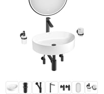 Набор Wellsee 7 в 1 Belle Spa 2.0 накладная раковина 50x38 см 20218452R