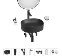 Набор Wellsee 7 в 1 Belle Spa 2.0 накладная раковина 45x42 см 20218431R