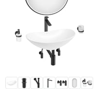 Набор Wellsee 7 в 1 Carefree Dove накладная раковина 43x28 см 20218352R