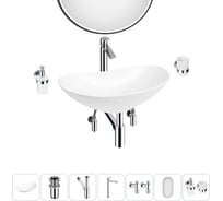 Набор Wellsee 7 в 1 Carefree Dove накладная раковина 43x28 см 20218351R