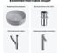 Набор Wellsee 4 в 1 Coax накладная раковина 40x40 см 20214005R 11