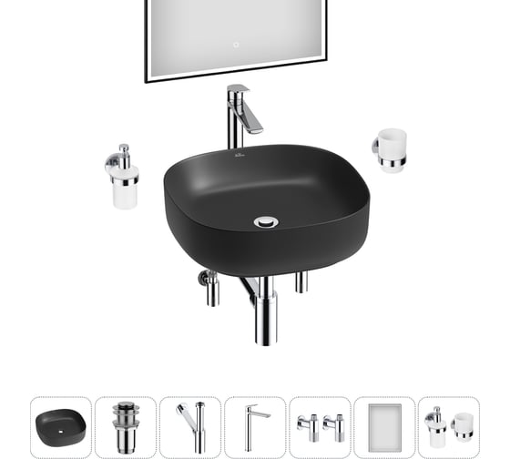 Набор Wellsee 7 в 1 Belle Spa 3.0 накладная раковина 45x45 см 20218514R 1