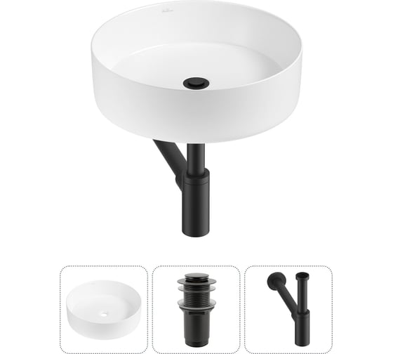 Набор Wellsee 3 в 1 Coax накладная раковина 36x36 см 20213884R 1