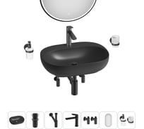 Набор Wellsee 7 в 1 Pro Line накладная/подвесная раковина 53x41 см 20218401R