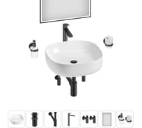 Набор Wellsee 7 в 1 Belle Spa 3.0 накладная раковина 45x45 см 20218508R