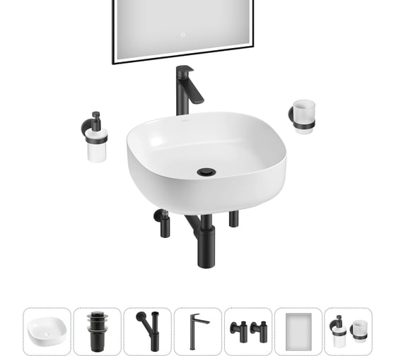 Набор Wellsee 7 в 1 Belle Spa 3.0 накладная раковина 45x45 см 20218508R 1