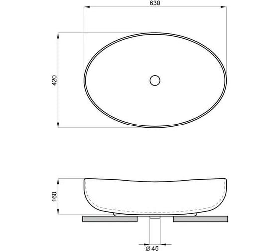 Накладная раковина Lavinia Boho Bathroom Sink 63х42 см, глянцевая белая 33311111
