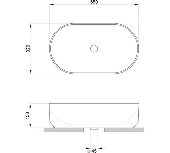 Накладная раковина Lavinia Boho Bathroom Sink 55х31 см, глянцевая белая 33311093