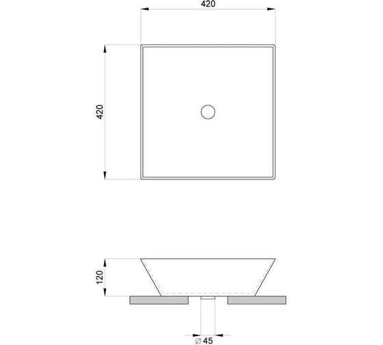 Накладная раковина Lavinia Boho Bathroom Sink 43х43 см, глянцевая белая 33311114