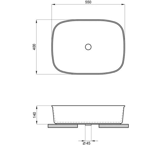 Накладная раковина Lavinia Boho Bathroom Sink 55х40 см, глянцевая белая 33311084