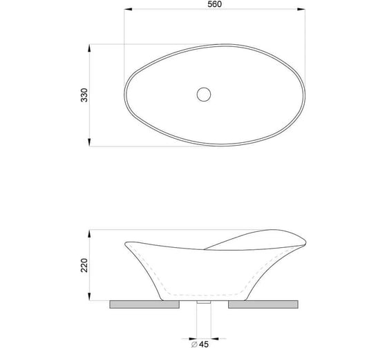 Накладная раковина Lavinia Boho Bathroom Sink 56х33 см, глянцевая белая 33311115