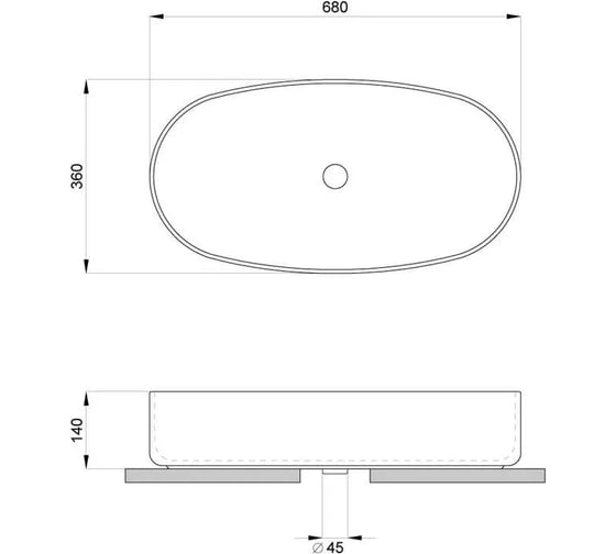 Накладная раковина Lavinia Boho Bathroom Sink 67х35 см, глянцевая белая 33311122