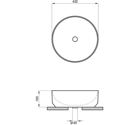 Накладная раковина Lavinia Boho Bathroom Sink 42х42 см, глянцевая белая 33311092