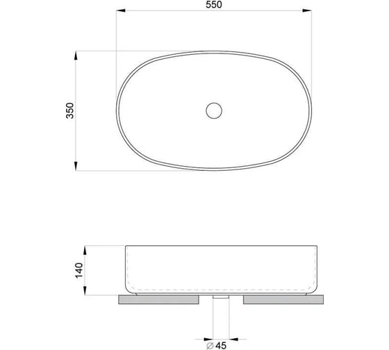 Накладная раковина Lavinia Boho Bathroom Sink 54х35 см, глянцевая белая 33311121