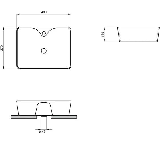 Накладная раковина Lavinia Boho Bathroom Sink 48х37 см, с отверстием под смеситель, 33311105