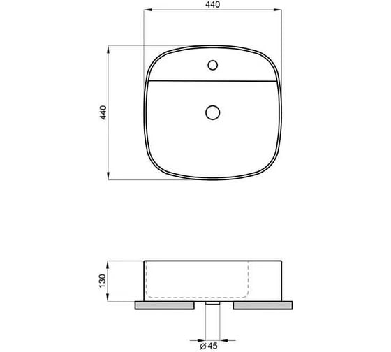 Накладная раковина Lavinia Boho Bathroom Sink 44х44 см, с отверстием под смеситель, 33311120