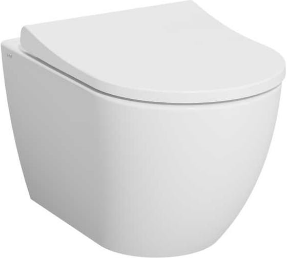 Комплект: безободковый подвесной унитаз VITRA Mia Round, кнопка хром 9873B003-7201