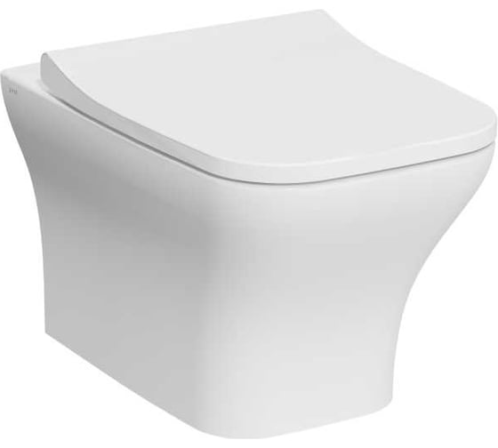 Комплект: Безободковый подвесной унитаз VITRA Zentrum Square, кнопка хром 9875B003-7201