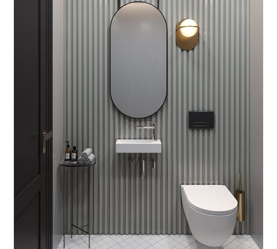 Настенная или накладная раковина Lavinia Boho Bathroom Sink, рукомойник 38х14 см, с отверстием 33311021