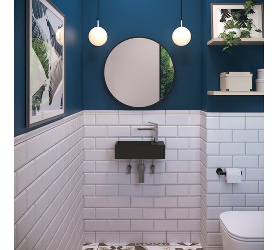 Настенная или накладная раковина Lavinia Boho Bathroom Sink, рукомойник 41х21 см, с отверстием 33311024