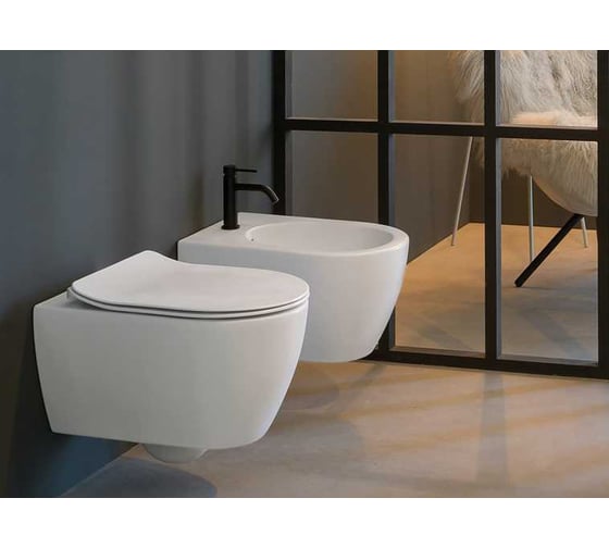 Унитаз подвесной Scarabeo GLAM без крепления, безободковый, с системой смыва Twist, White 5201/TW