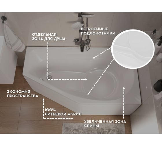 Ванна 1Marka DEEP 150x80 L 01ди1580л