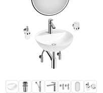 Набор Wellsee 7 в 1 Cute Twin R накладная раковина 42x42 см 20218951R