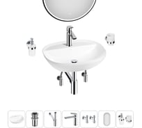 Набор Wellsee 7 в 1 Cute Twin R накладная раковина 50x42 см 20218959R