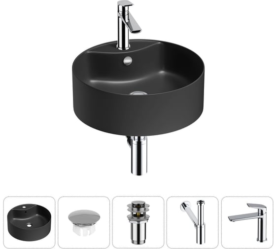 Набор Wellsee 5 в 1 Praxis накладная раковина 40x40 см 20217098R 1