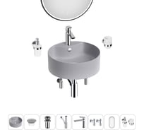 Набор Wellsee 8 в 1 Praxis накладная раковина 46x46 см 20218834R