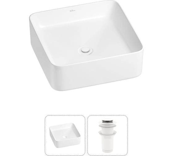 Набор Wellsee 2 в 1 Mint накладная раковина 37x37 см 20212452R 1