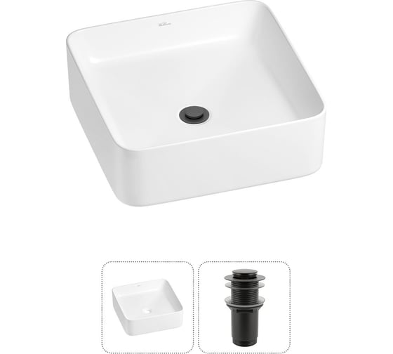 Набор Wellsee 2 в 1 Mint накладная раковина 37x37 см 20212450R