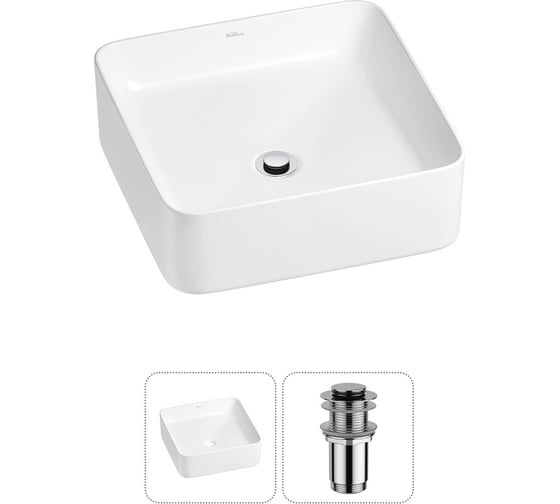 Набор Wellsee 2 в 1 Mint накладная раковина 37x37 см 20212449R 1