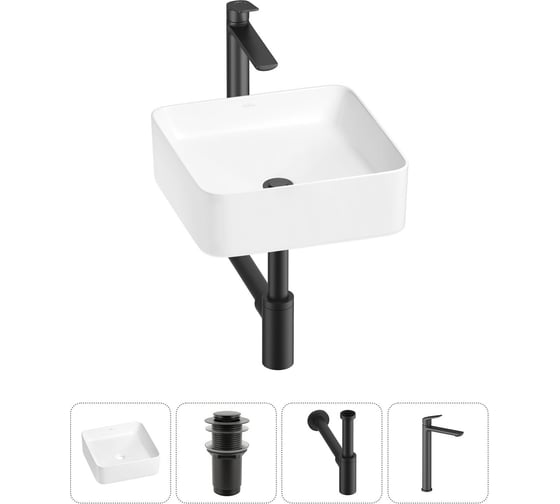 Набор Wellsee 4 в 1 Mint накладная раковина 37x37 см 20212458R 1