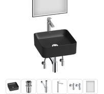 Набор Wellsee 6 в 1 Mint накладная раковина 38x38 см 20218887R