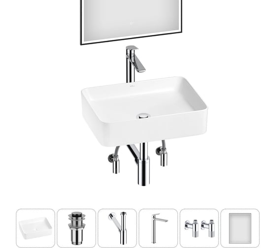 Набор Wellsee 6 в 1 Mint накладная раковина 50x38 см 20218893R