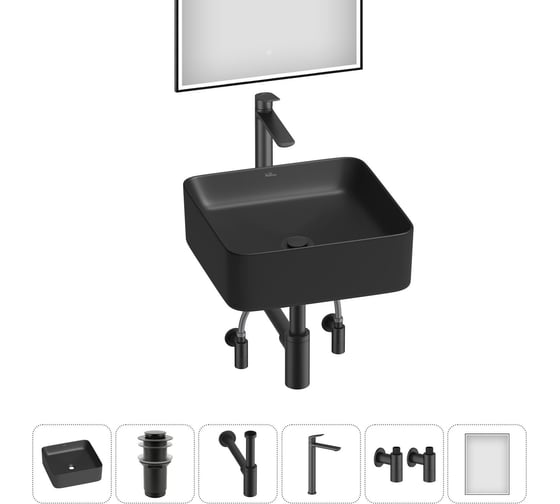 Набор Wellsee 6 в 1 Mint накладная раковина 38x38 см 20218888R
