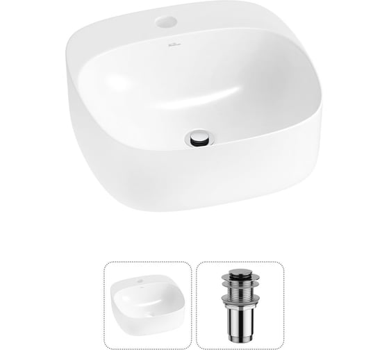 Набор Wellsee 2 в 1 Ideal накладная раковина 42x42 см 20214079R 1