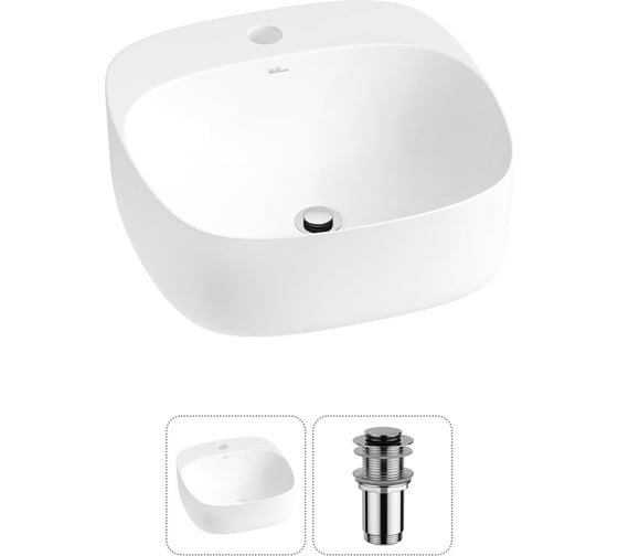Набор Wellsee 2 в 1 Ideal накладная раковина 42x42 см 20214111R 1