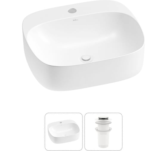 Набор Wellsee 2 в 1 Ideal накладная раковина 50x42 см 20214130R 1